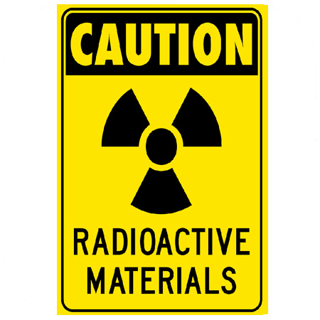 Caution Radioactive Materials Metal Sign